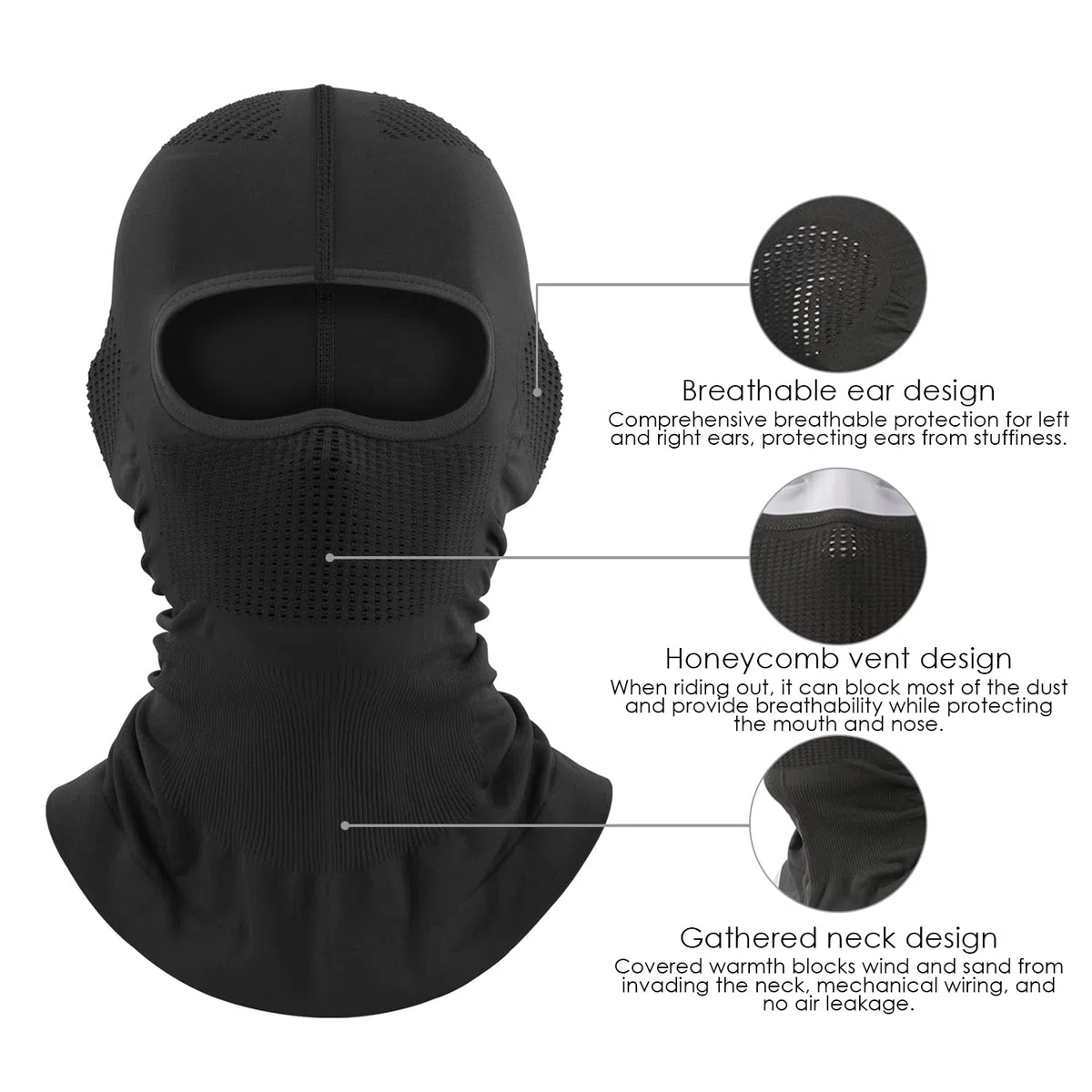 1 capucha transpirable para bicicleta deportiva, protección solar multifunción, máscara de esquí, máscara para casco de moto, protector de cuello para bicicleta, máscara de cara completa