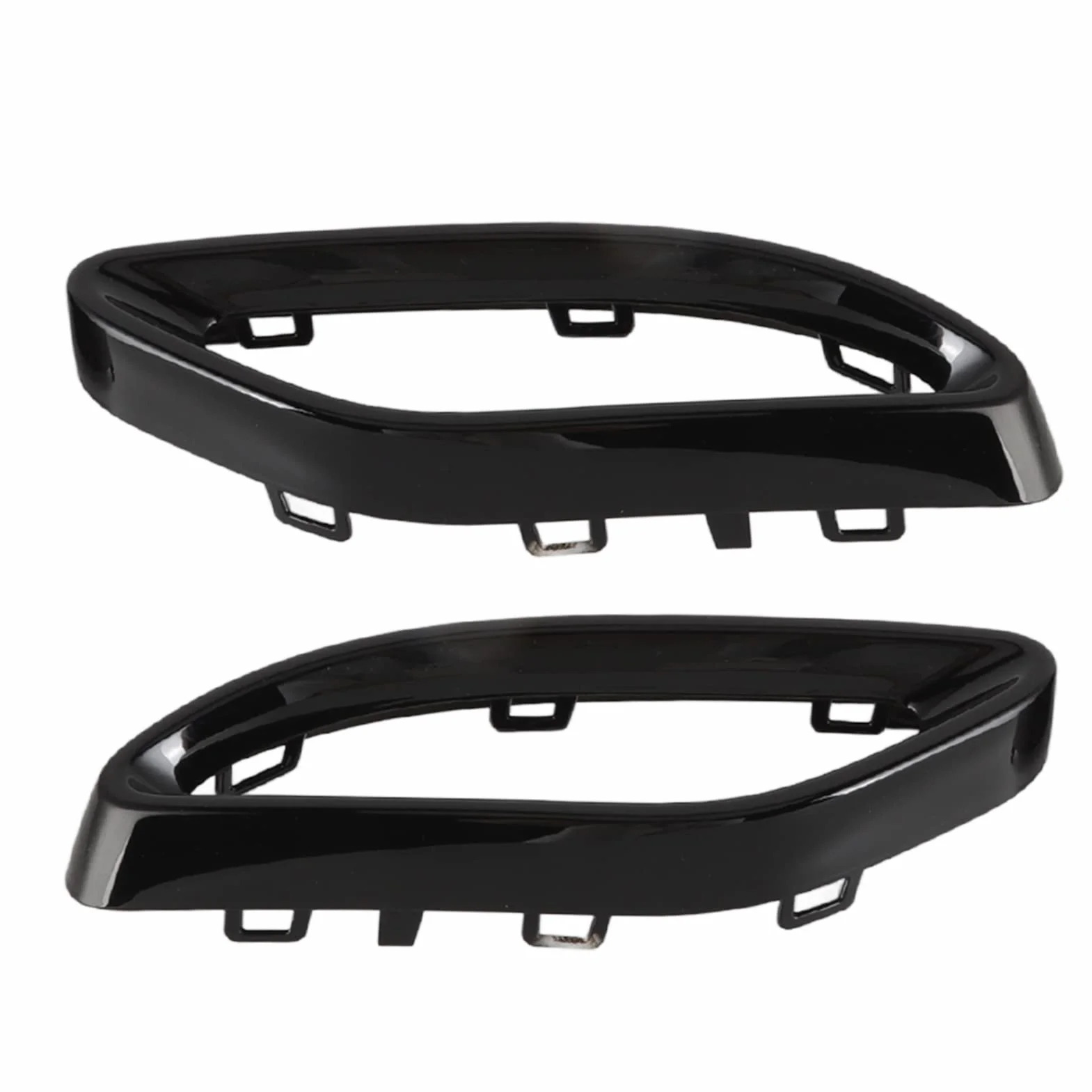 Embellecedores de Punta de Escape para Coche, Marco Decorativo Negro Brillante de Repuesto con Broche Trasero, Kit de 2 Piezas para Vehículos Premium (Par)