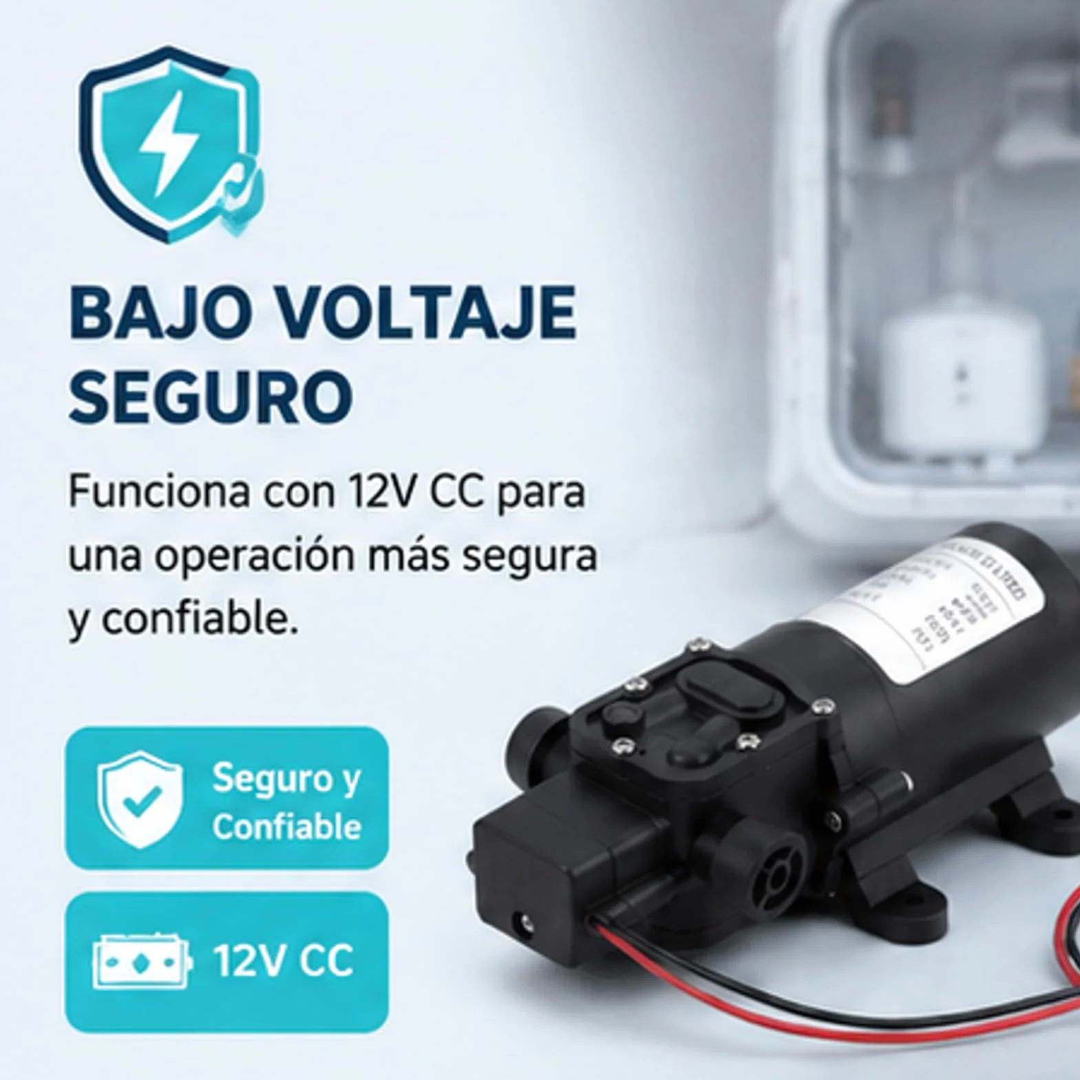 DC 12V Bomba de agua de alta presión Bomba de pulverización autocebante 5 L/min 116 PSI Bomba de diafragma de agua dulce para RV Marine Boat