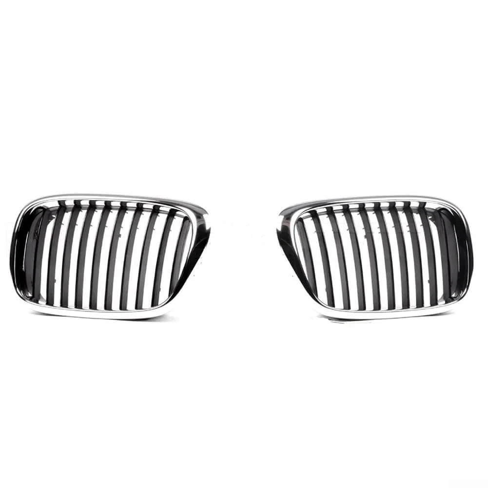 Rejilla frontal de riñón negro cromado para BMW E39 525i 528i para 530i 540i M5 1997-2003 ABS OEM 51137005837 51137005838 Marco elegante diseño audaz ajuste directo motor mejorado (par)