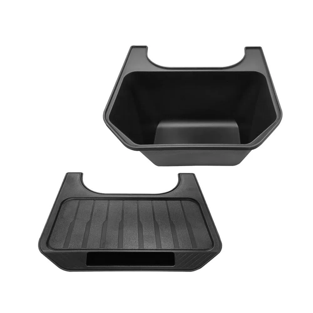 Caja almacenamiento consola central Organizador Caja Almacenamiento Trasero Para Tesla Para Model Y Compartimentos Para Consola Central Bolsa Basura Para Asiento Trasero Bandeja Debajo