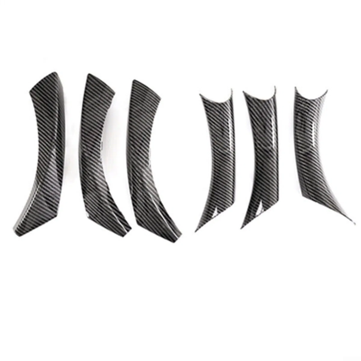 Juego de 6 piezas de embellecedores para manija de puerta, ABS negro, patrón de tejido diagonal, decoración para E90 E91 para vagón 2004-2012