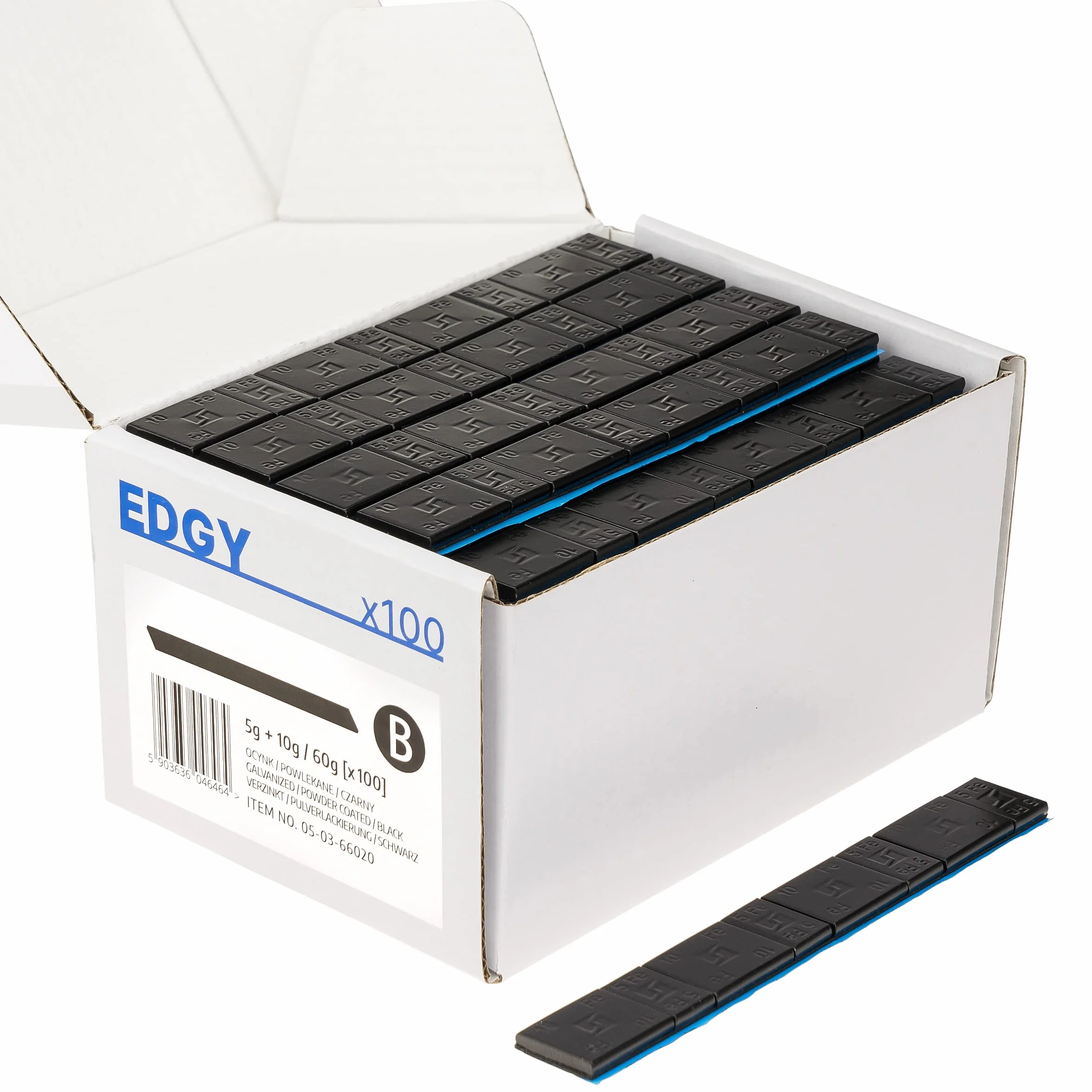 Stix 100x Klebegewichte para llantas de aluminio 5+10g, contrapesos negros, rieles adhesivos para llantas de automóviles, furgonetas y SUV