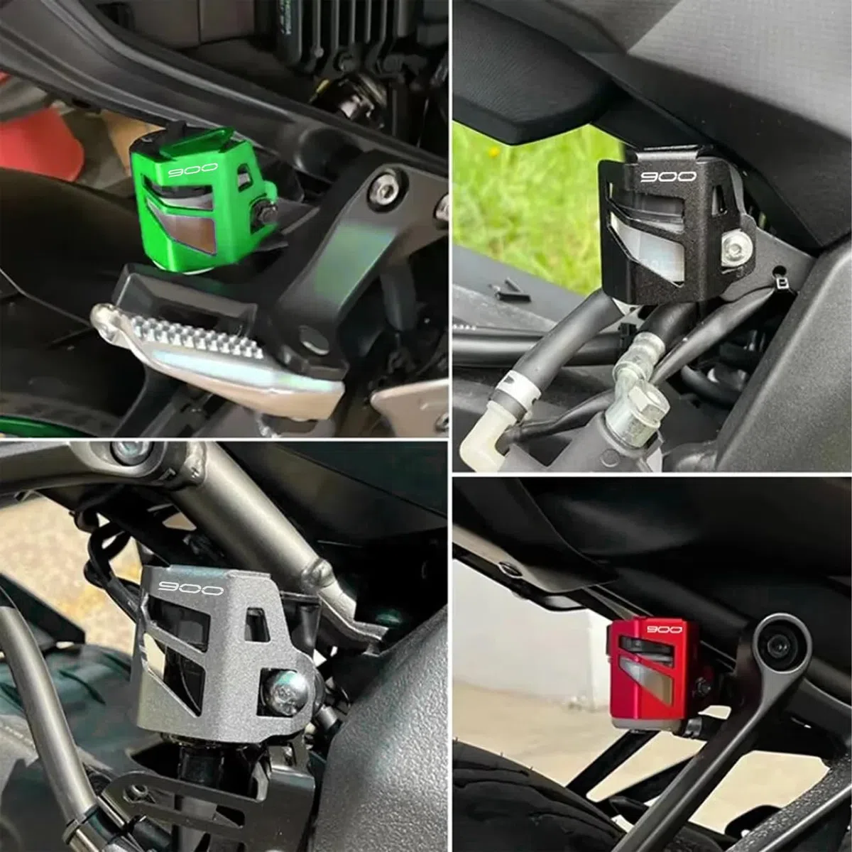Tapa trasera líquida de freno para Kawasaki Z900 Z900RS SE Z 900 Accesorios para moto Protección depósito líquido trasero Tapón de protección (Rojo)