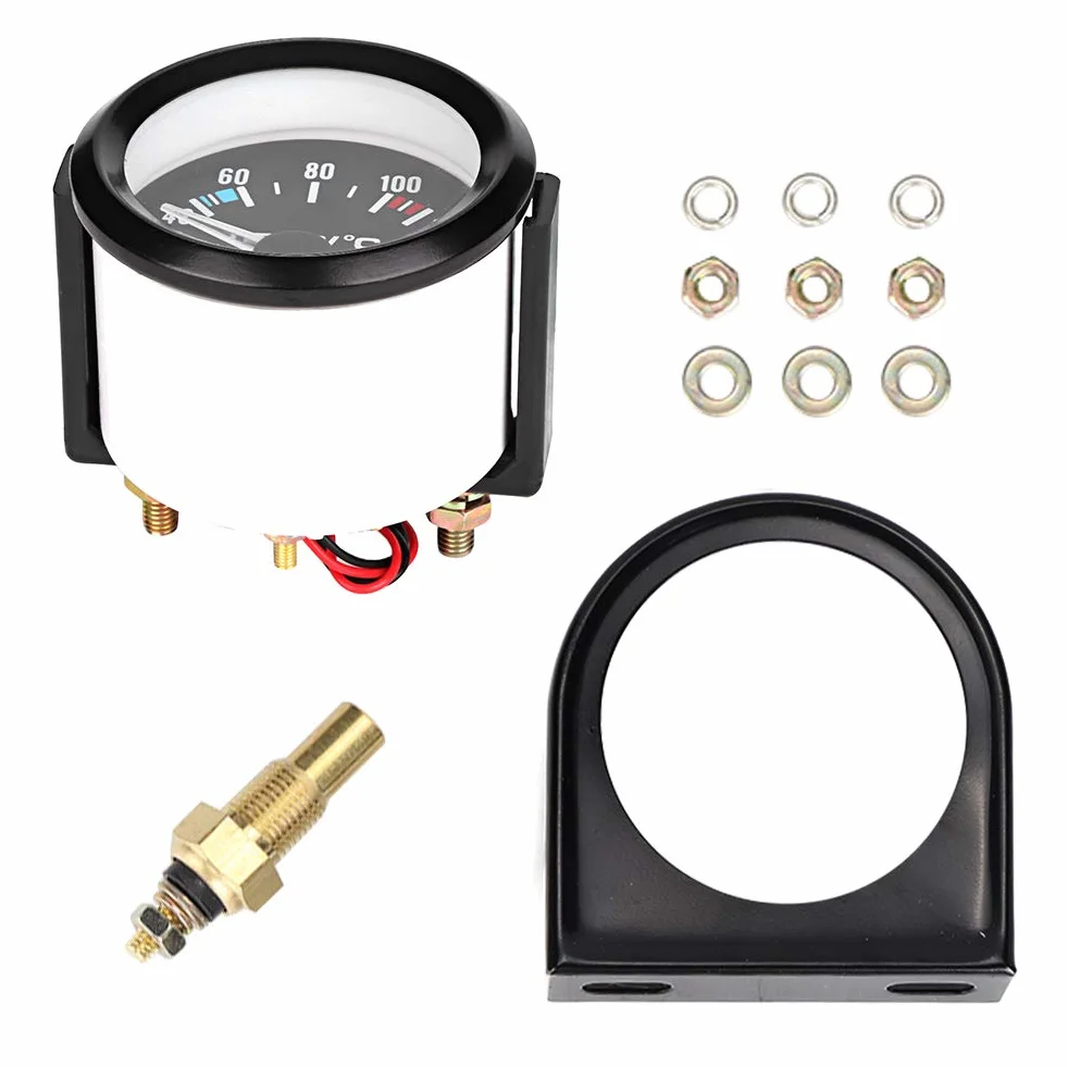 Medidor de presión de temperatura de agua universal de 2 pulgadas 52 mm, herramienta de instrumento de medidor de temperatura de agua digital LED para camión de coche