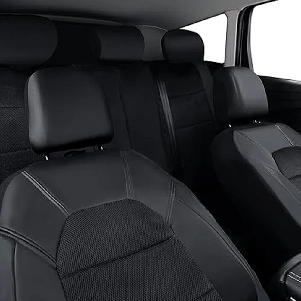 Fundas Asientos Coche para Peugeot 308 SW P5 T9 2014-2025, 9 Piezas Juegos de Cubreasientos Protector Transpirable Accesorios,Black1
