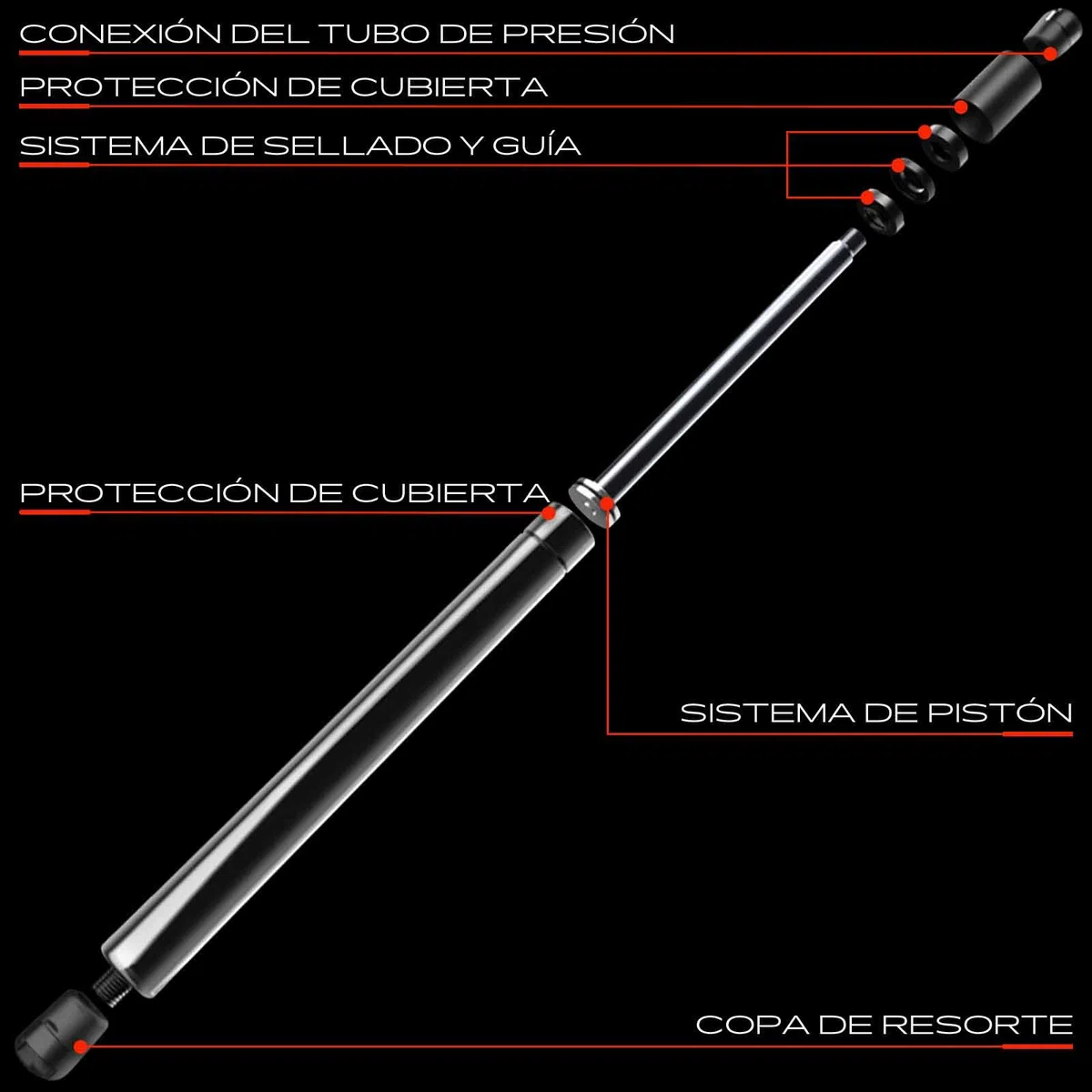 Frankberg 2x Amortiguadores de gas portón trasero Compatible con Leon 1M1 Compacto 1999-2006 Replace# 1M6827550A