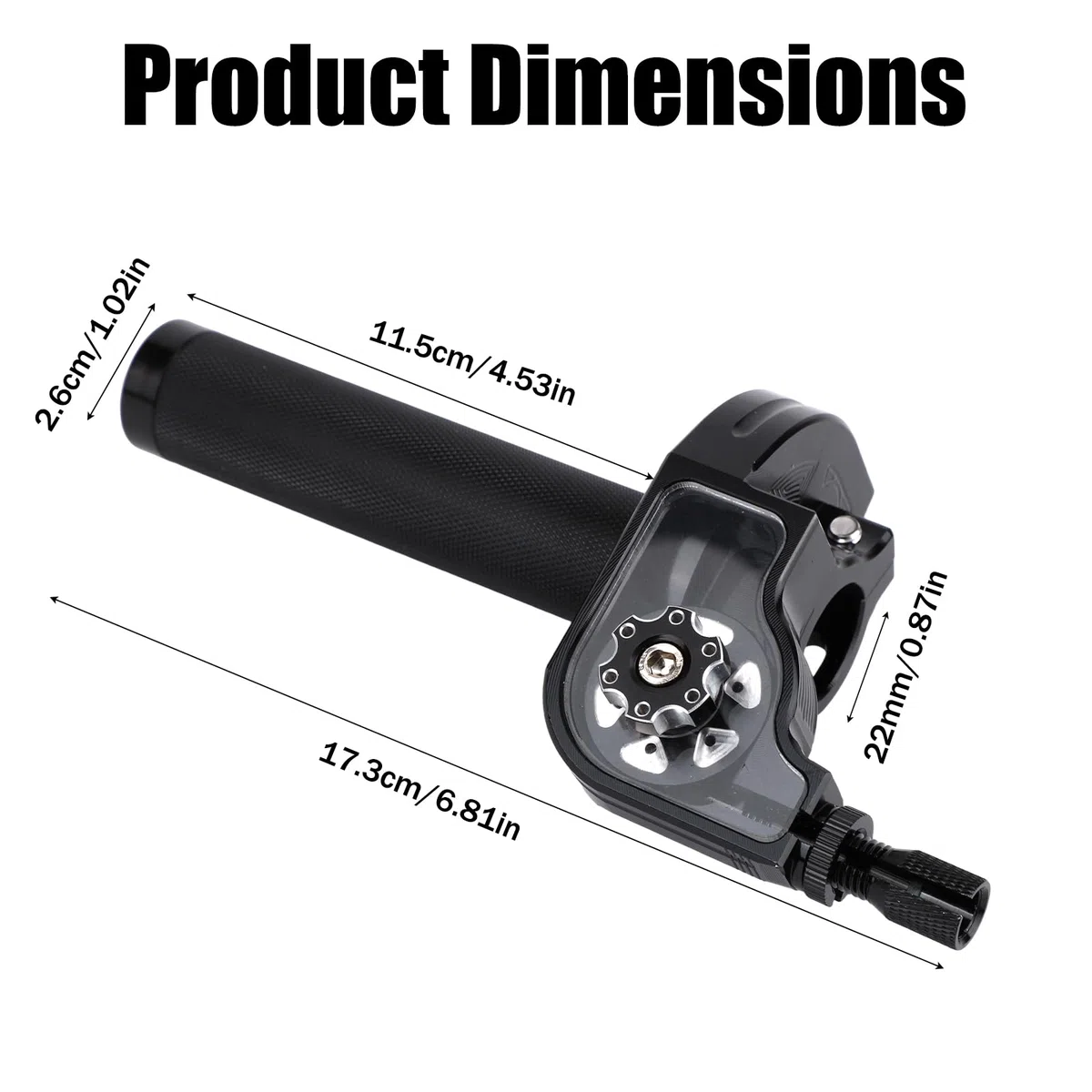 6uds Kit de Montaje de Acelerador Motocicleta, Acelerador Rápido Aluminio CNC 22mm con Cable para Dirt Pit Bike ATV CRF KLX SSR TTR 50cc 110cc 125cc 250cc Motocross (Negro)