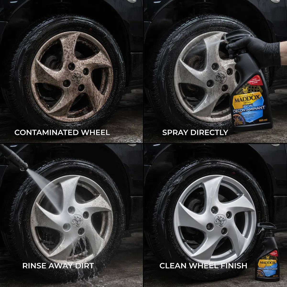 Maddox Detail - Descontaminante Ferrico de Llantas y Carrocería | Iron Remover Coche y Moto pH Neutro | Descontaminar Pintura | Eliminar Particulas De Hierro | Iron Decontaminant 500ml