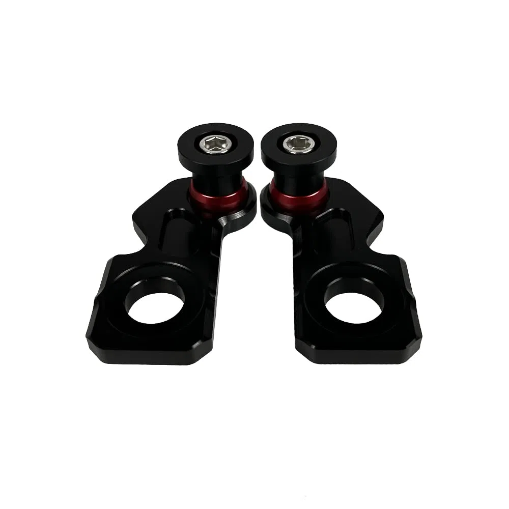 Para Honda CB650R CBR650R CB650F CBR650F Rueda trasera Soporte del eje Gancho de recogida Bloque del ajustador de la cadena Tornillo deslizante del carrete del brazo oscilante trasero (Rojo)