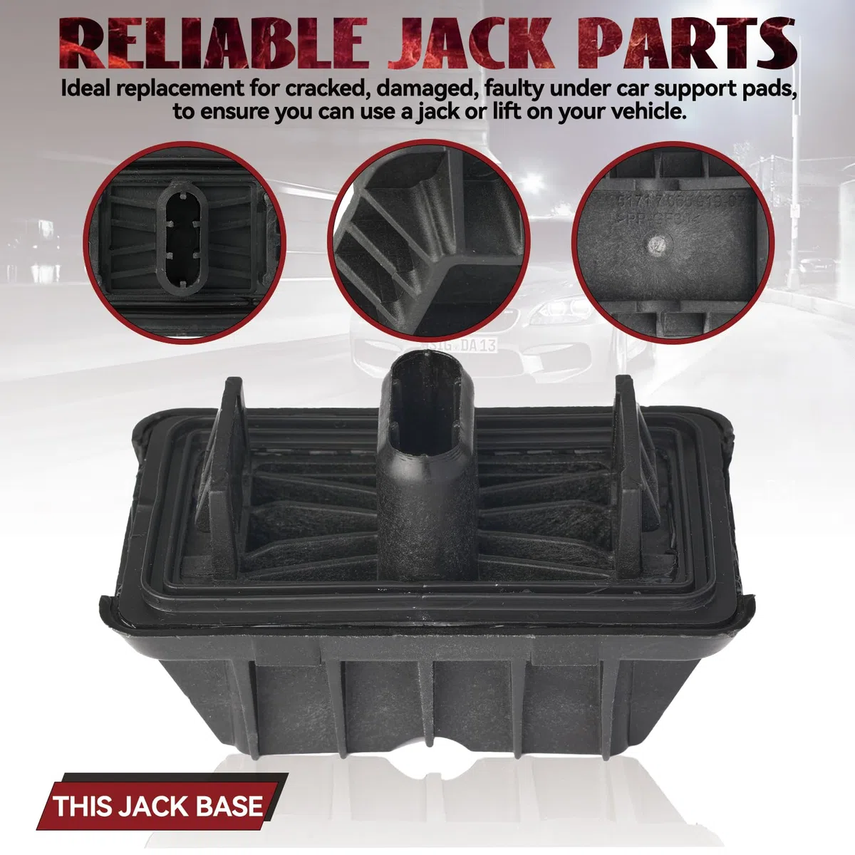 AUTOXBERT Soporte para gato hidráulico, plataforma elevadora delantera y trasera, almohadilla de goma, bloque de goma, adaptador para BMW Serie 5 E60 E61 X3 F25 X4 51717065919 (4 unidades)