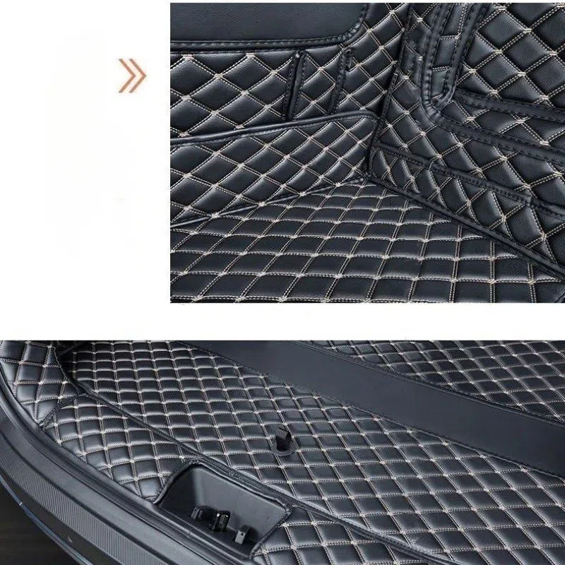 Alfombrilla Maletero Alfombrilla Maletero Coche para Chery para EBRO S700 2025 para PHEV Revestimiento Maletero Suelo Cuero Alfombra Bandeja Protectora Alfombrillas Bandeja(Black Mat)
