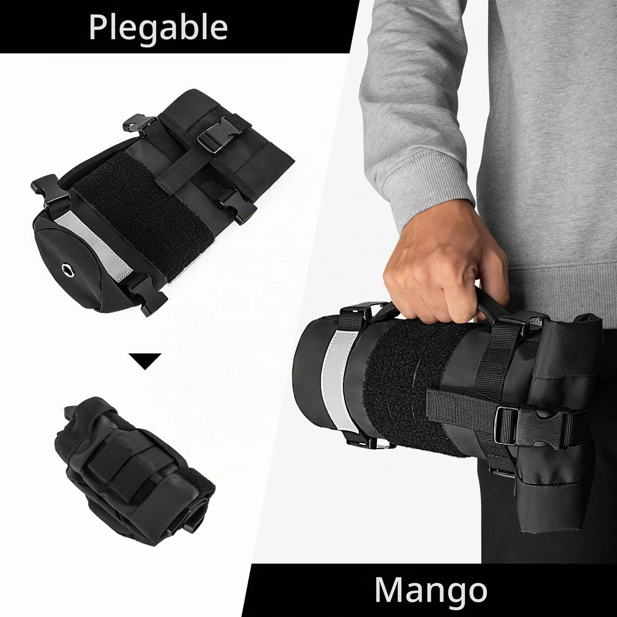 Rexmica Bolsas de Depósito para Motocicleta de 1 Litro, Soporte para Botella de Combustible para Fijar a la Motocicleta o Mochila MOLLE, Bolsa para Depósito de Combustible, Negro (Solo Bolsa)