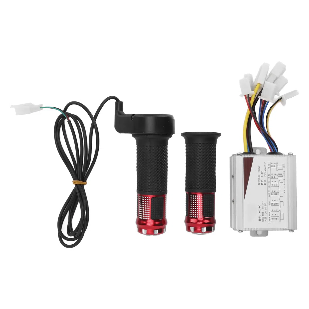 BuyWeek Kit de Controlador de Bicicleta Eléctrica, 24V 500W Controlador Cepillado de Aluminio Controlador de Velocidad con Manija de Acelerador para Scooter Eléctrico
