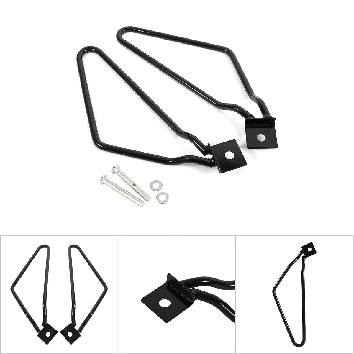 Soporte de Alforja de Motocicleta, 2 Piezas Soporte de Fijación de Alforja de Motocicleta, Soporte de Montaje de Alforja Izquierda Y Derecha para XL883/1200 HD1450/1584 (Negro)(negro)