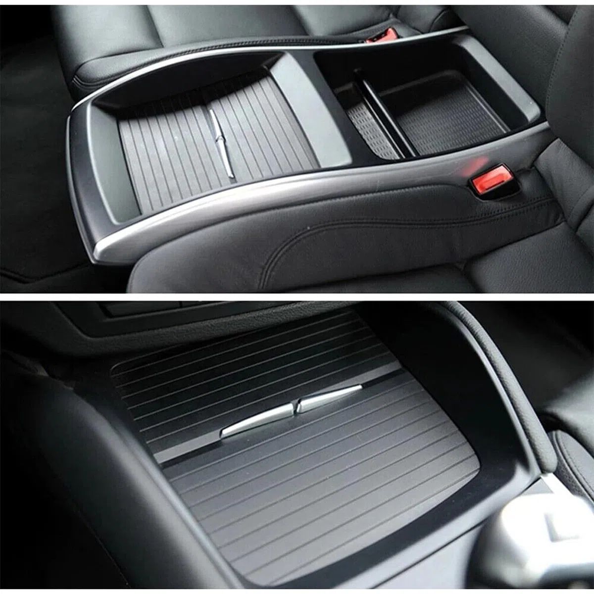 2xCubierta para Consola Central para Coche Interior Portacopa tapa deslizante Cubierta para persiana Enrollable para Consola Central Compatible con X5 X6 E70 E71 E72 07-14 51166954943