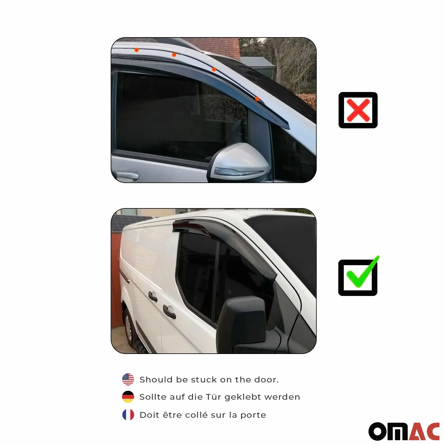 OMAC Deflectores Aire Regenabweiser Compatible con Dacia Jogger 2021-2026 Negro Acrylic 2tlg
