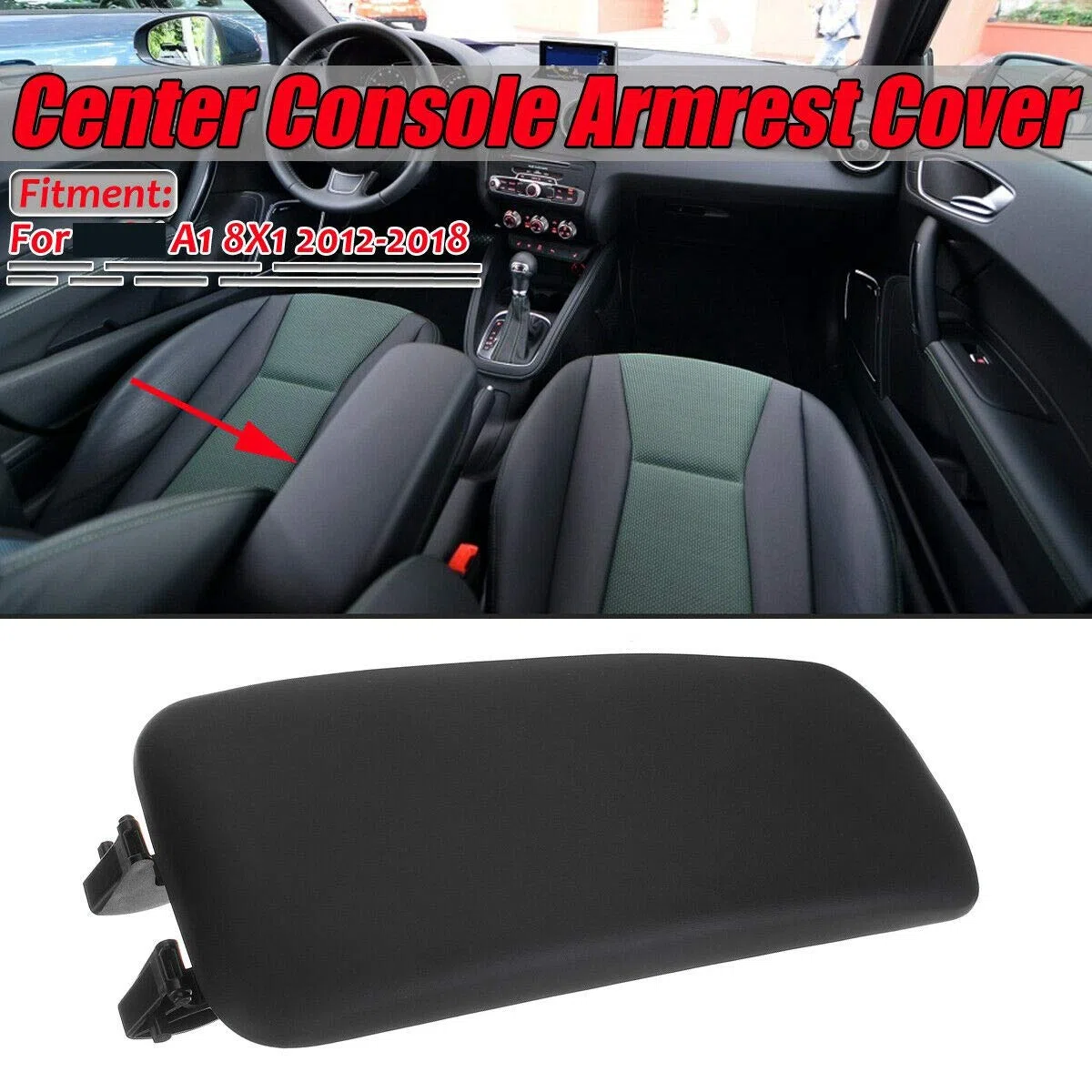 Persistence Consola Central Reposabrazos Tapa Superior del Brazo para A1 8X1 8XK 2012-2018 8X0864245B Cubierta Central Negra del Reposabrazos