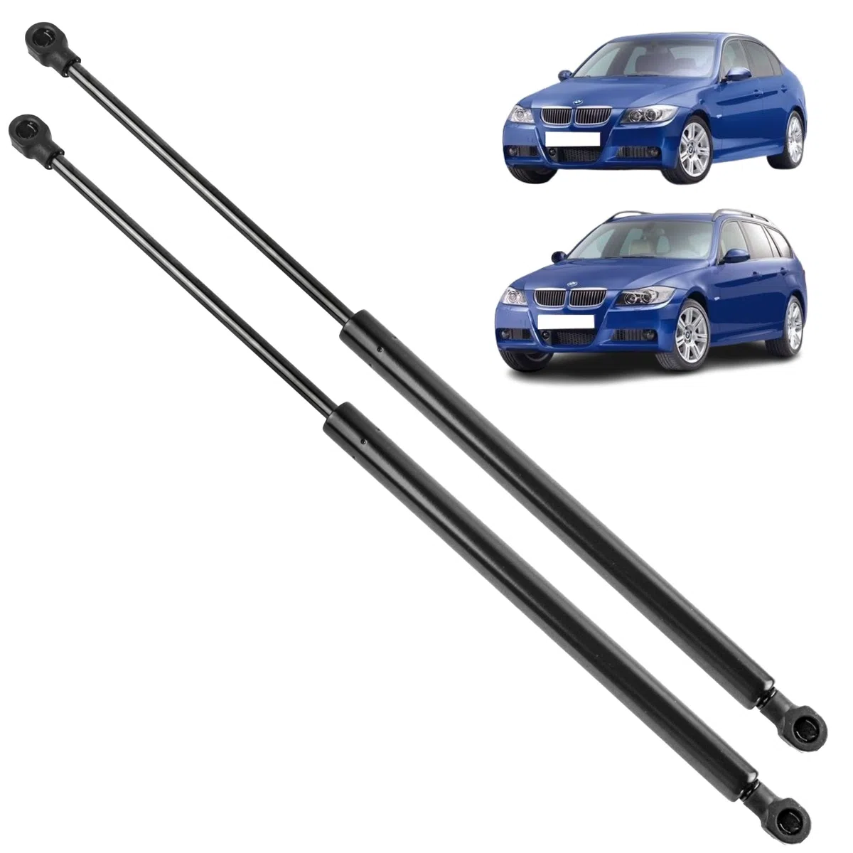 2 amortiguadores capó compatibles para BMW E90, E91, E92, E93 (Serie 3) (2005-2013) muelle apertura del capó. 51237060550, 51237900795, 51237129190