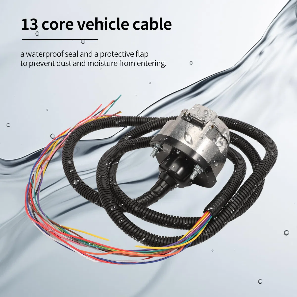 Enchufe Remolque 13 Pines con Cable Impermeable De 2 M, Arnés Pre-cableado De 13 Hilos, Norma ISO 11446, para Remolque, Caravana Y Vehículos Comerciales