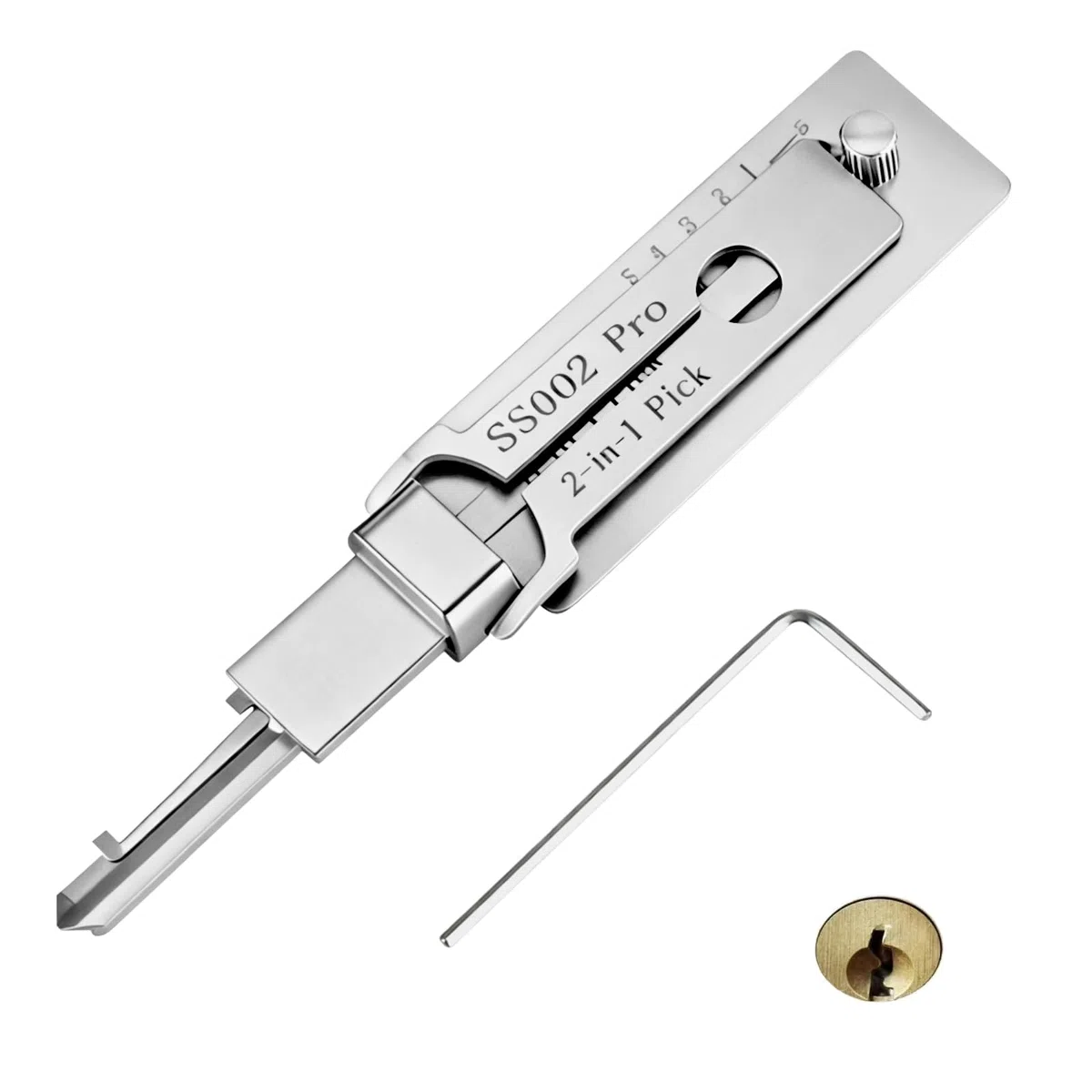 SS002 Pro - Juego de ganzúas 2 en 1 de acero inoxidable para cerraduras de ranura en S, compatible con cerraduras de coche y casa, para cerraduras de coche y técnicos