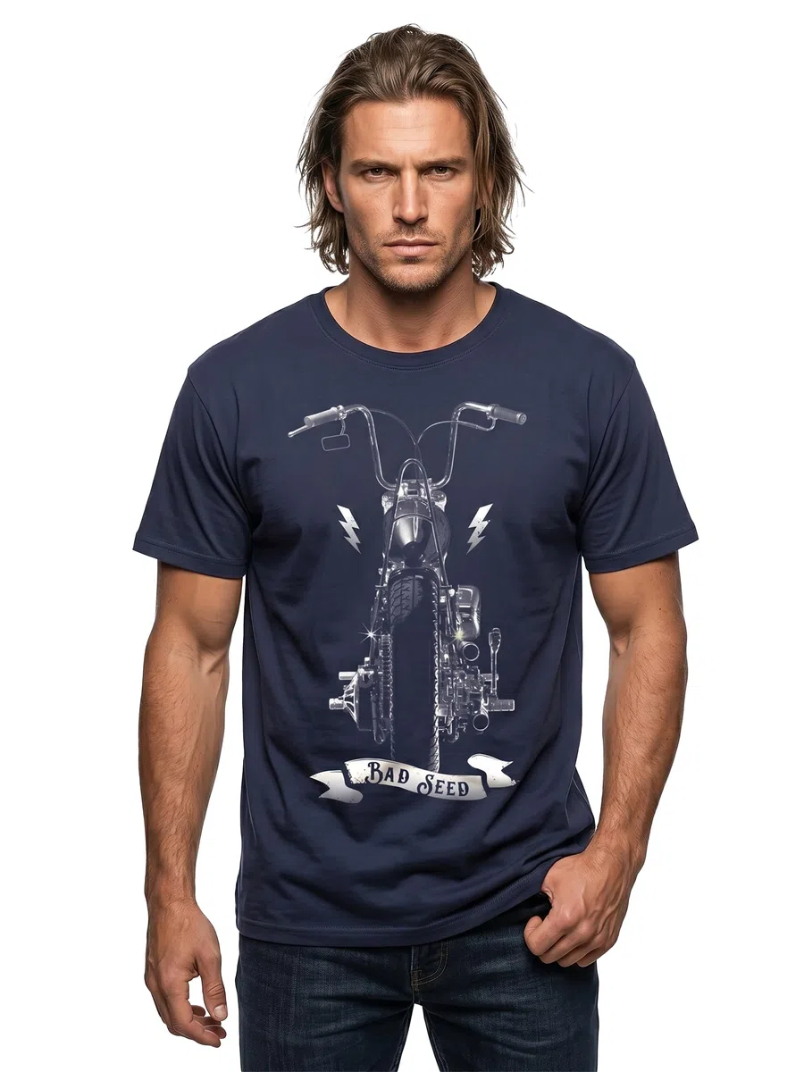 MAKAYA Camiseta Hombre - Bad Seed Motorcycle T-Shirt