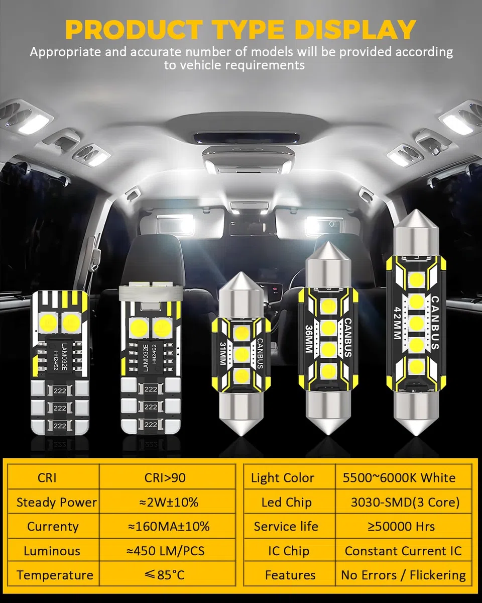 BMT xms Kit de Luces LED Interior para BMW X3 E83 2003-2010, Bombilla LED Interior para Coches y Camiones, Blanco Brillante 6000K, 15 Piezas
