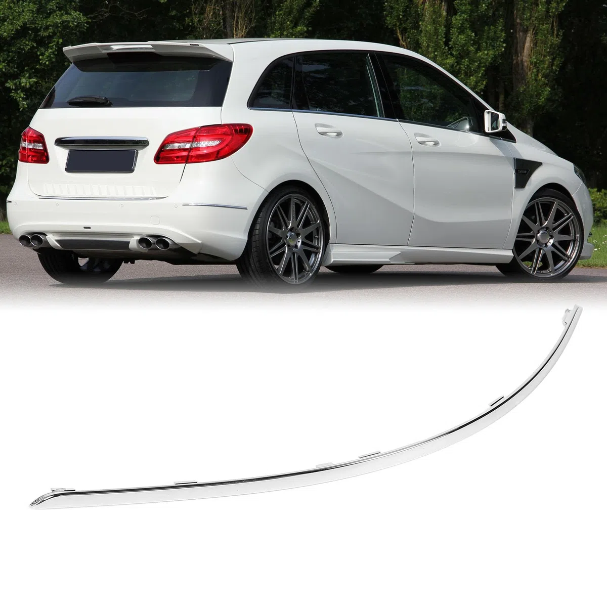 Moldura de Parachoques Trasero Compatible con Clase B W246, ABS, Instalación Fácil, 2011-2014, Embellecedor Protector