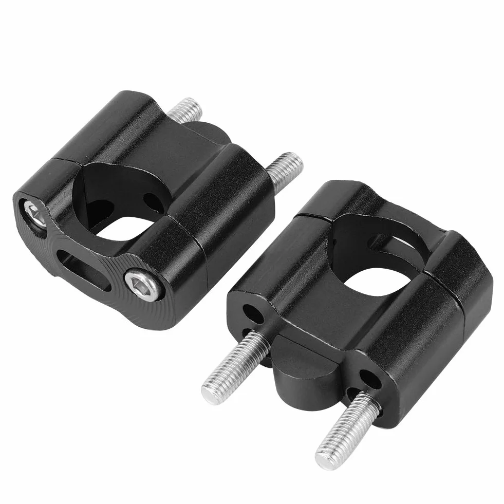 Elevadores de Manillar de Motocicleta de 22 Mm, Elevadores de Manillar de Motocicleta Universales de 22 Mm, Vástagos y Piezas de icleta, par de Abrazaderas de Montaje de (Negro)