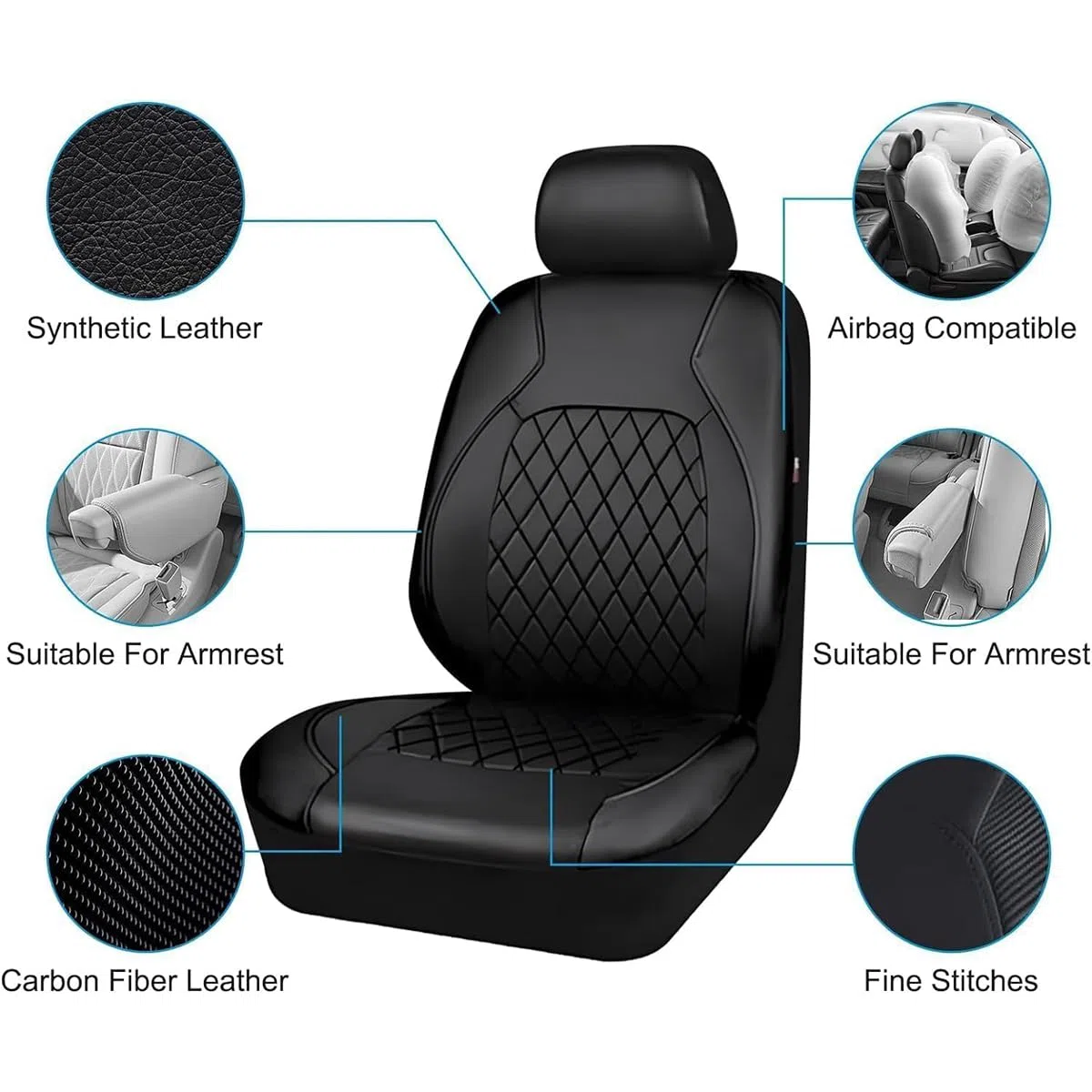 9 Piezas Cuero Funda Asiento Coche para Seat Ibiza 5-Door/Ibiza ST 6F 6J 6L 6L2 6L1 6K 6K2 6K1 1993-2025, Impermeables Cubreasientos Delanteros Y Traseros Interior Protector Accesorios