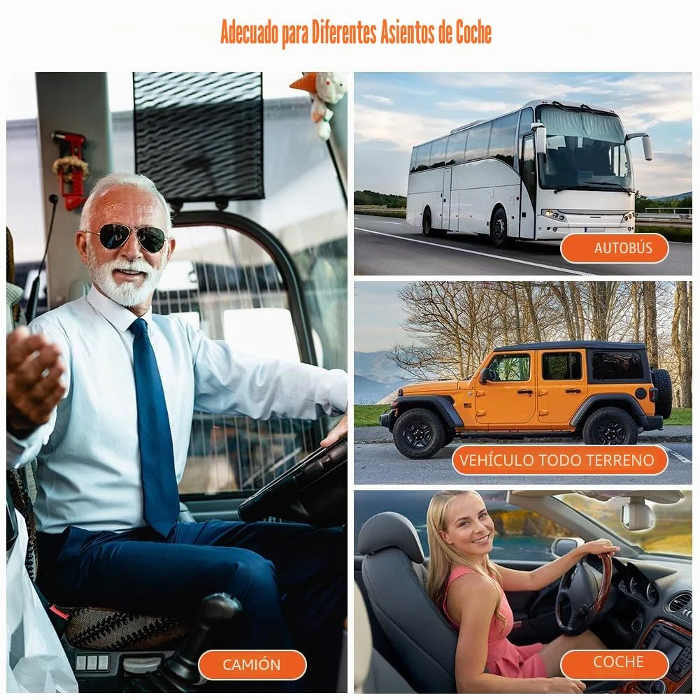 Ainiv Cojin Asiento Coche, Almohadilla de Espuma Viscoelástica, Cojín de Asiento Elevador Transpirable Accesorios para Viajes Largos