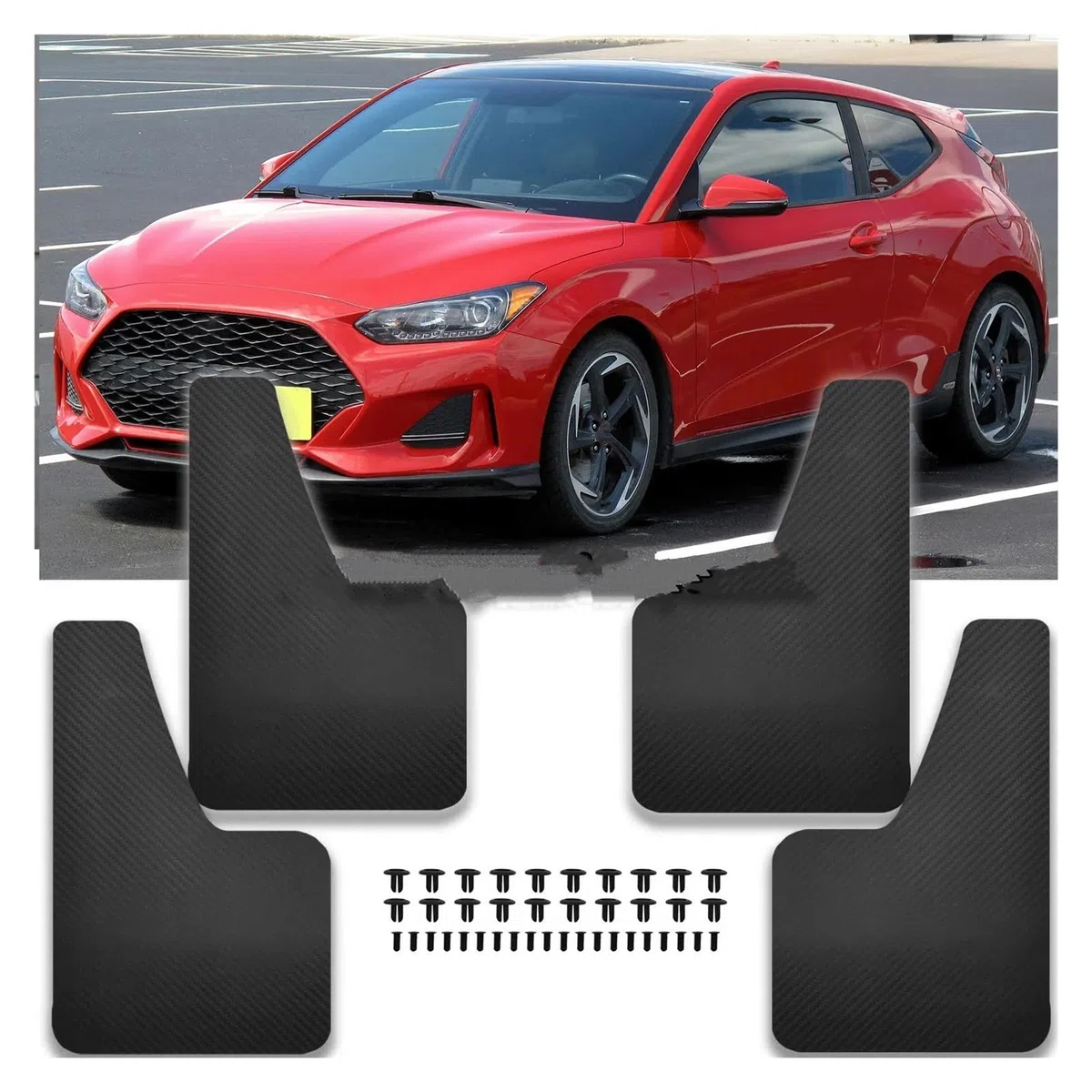Mud Flaps Coche para Hyundai para Elantra para Veloster N para Sonata I20 I30 para Creta Ix25 Guardabarros Bengalas Automáticos Protectores Salpicaduras(2)