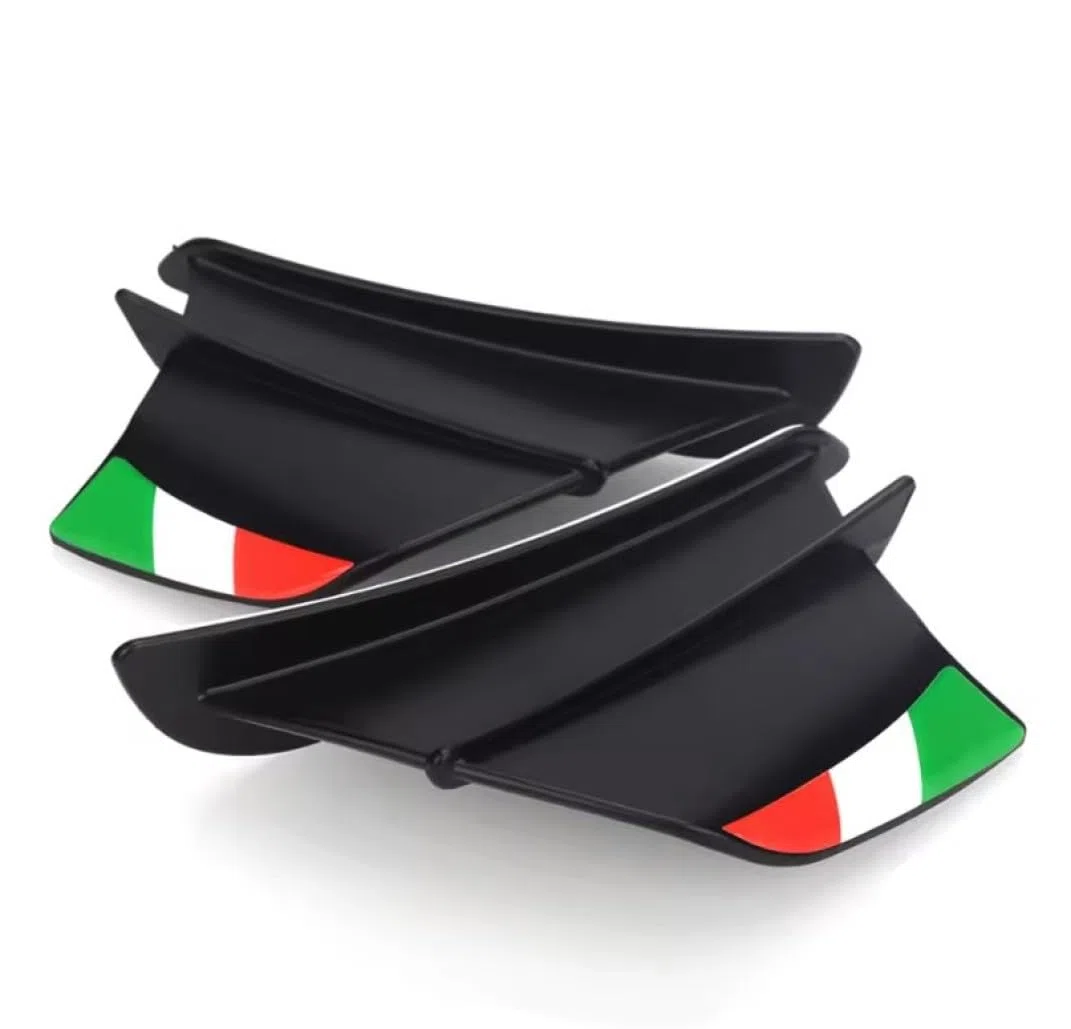 Kit Winglet Aleron aerodinámico de alas de Spoiler para Kawasaki, YAMAHÁ, HÓNDA, SUZUKÍ, Ducati, Aprilia (Mediano) Negro