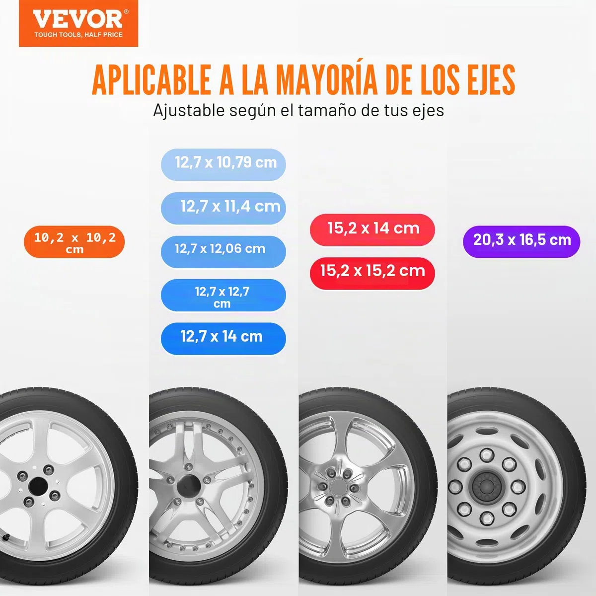 VEVOR Porta Llantas de Repuesto Soporte para Llantas de Repuesto para Remolque Capacidad de 73 kg Se Adapta a Ruedas de 4, 5, 6 y 8, Patrones de Pernos compatible con varios modelos de remolque