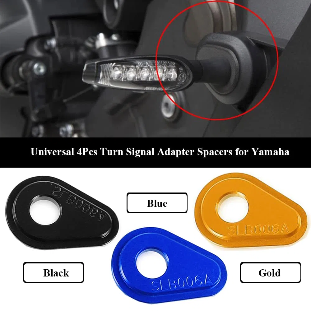 4pcs Moto Adaptadores de Indicadores de Dirección para MT-03 MT-07 MT-09 MT-10 Tenere 700 YZF-R1 R3 R6 R7 Tracer 900 XSR700 XSR900 - Negro