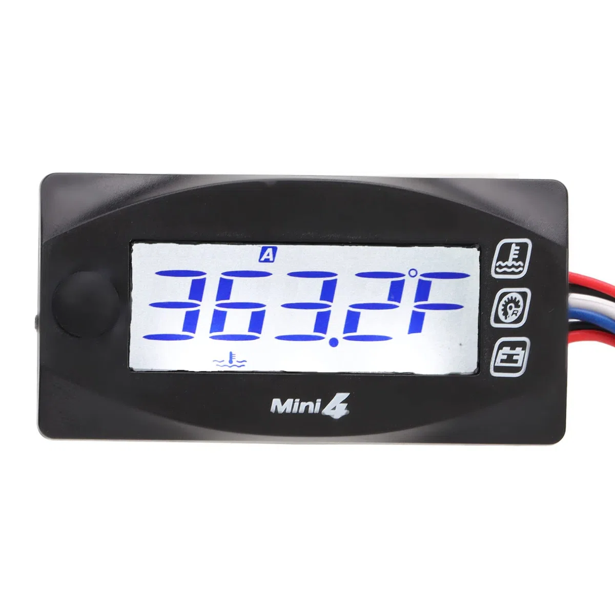 Medidor de Temperatura LCD de 4 Funciones para Motocicleta M14x1.25 Pantalla Digital de 4 Pulgadas Instrumentos Automotrices con Tiempo, Voltaje, Velocidad y Temperatura del