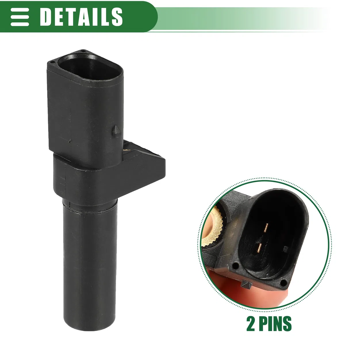 QUARKZMAN Motor Cigüeñal Sensor Posición,para Actyon 2005-2010, ABS, Negro
