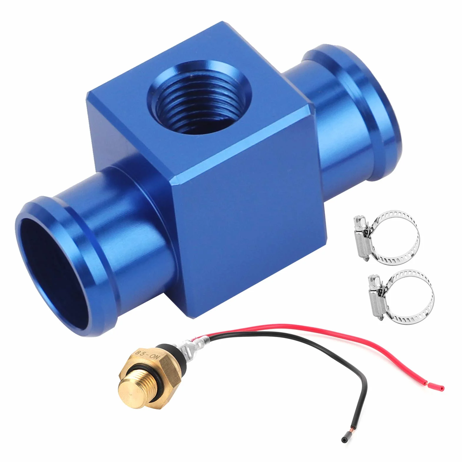 Termostato Interruptor de Temperatura del Agua Sensor de Temperatura del Ventilador del Refrigerante del Radiador para Motocicleta ATV Vehículo Todoterreno Panel de Instrumentos (Azul)