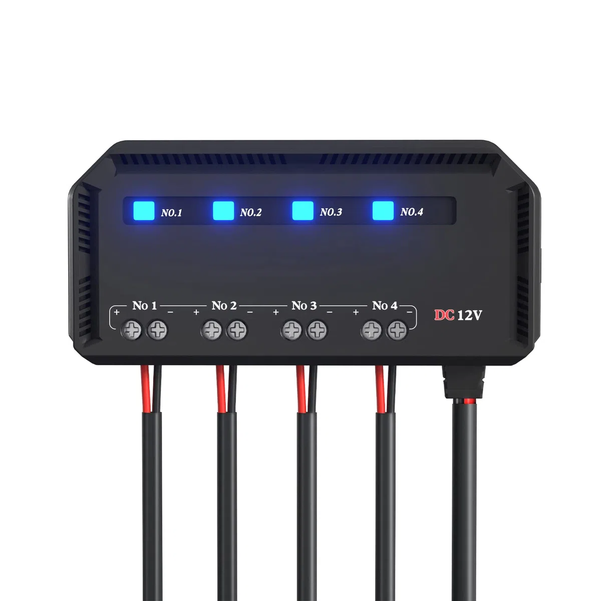 Premium 4 Vías Caja de Fusibles de Coche con Alambre, Portafusibles 12v con Relé con Lámpara de Alerta LED Kit para Motocicletas, automóviles, vehículos eléctricos de 12V