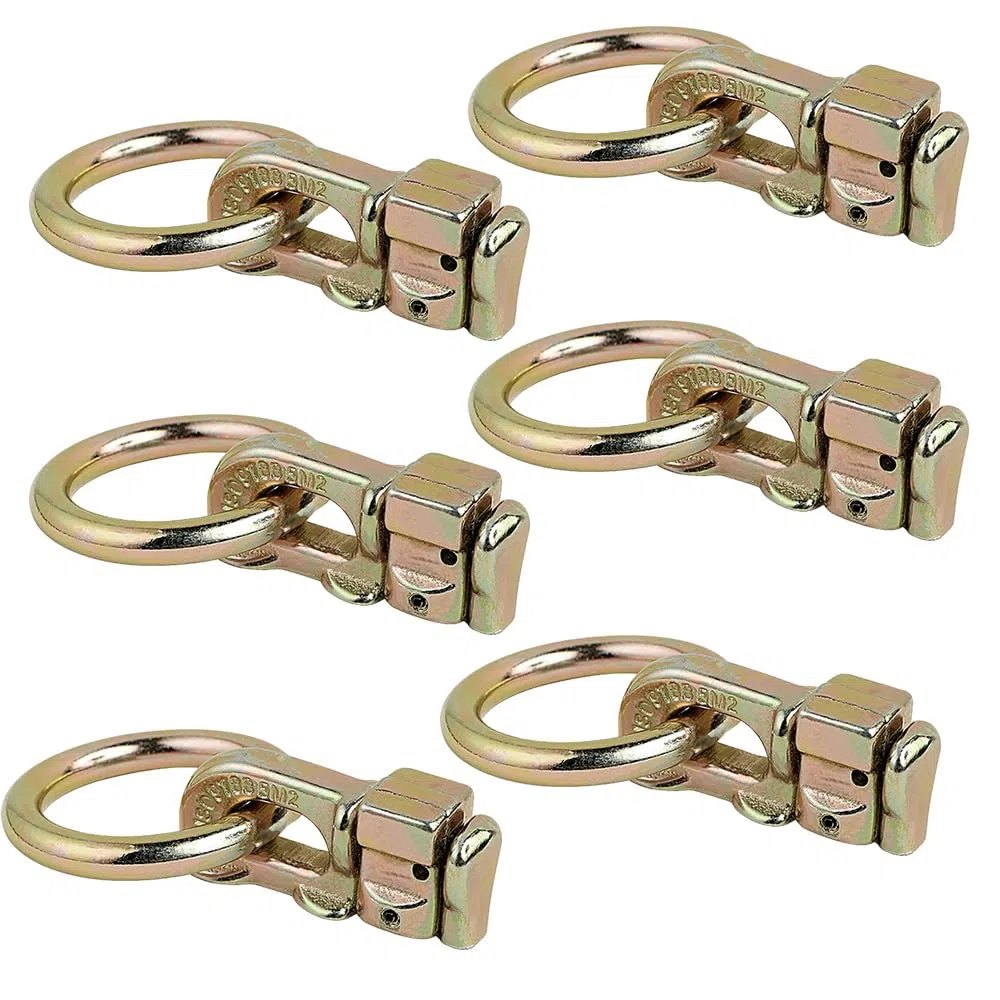 L-Track - Accesorio de amarre de doble perno con junta tórica compatible con la mayoría de remolques y caravanas, color dorado