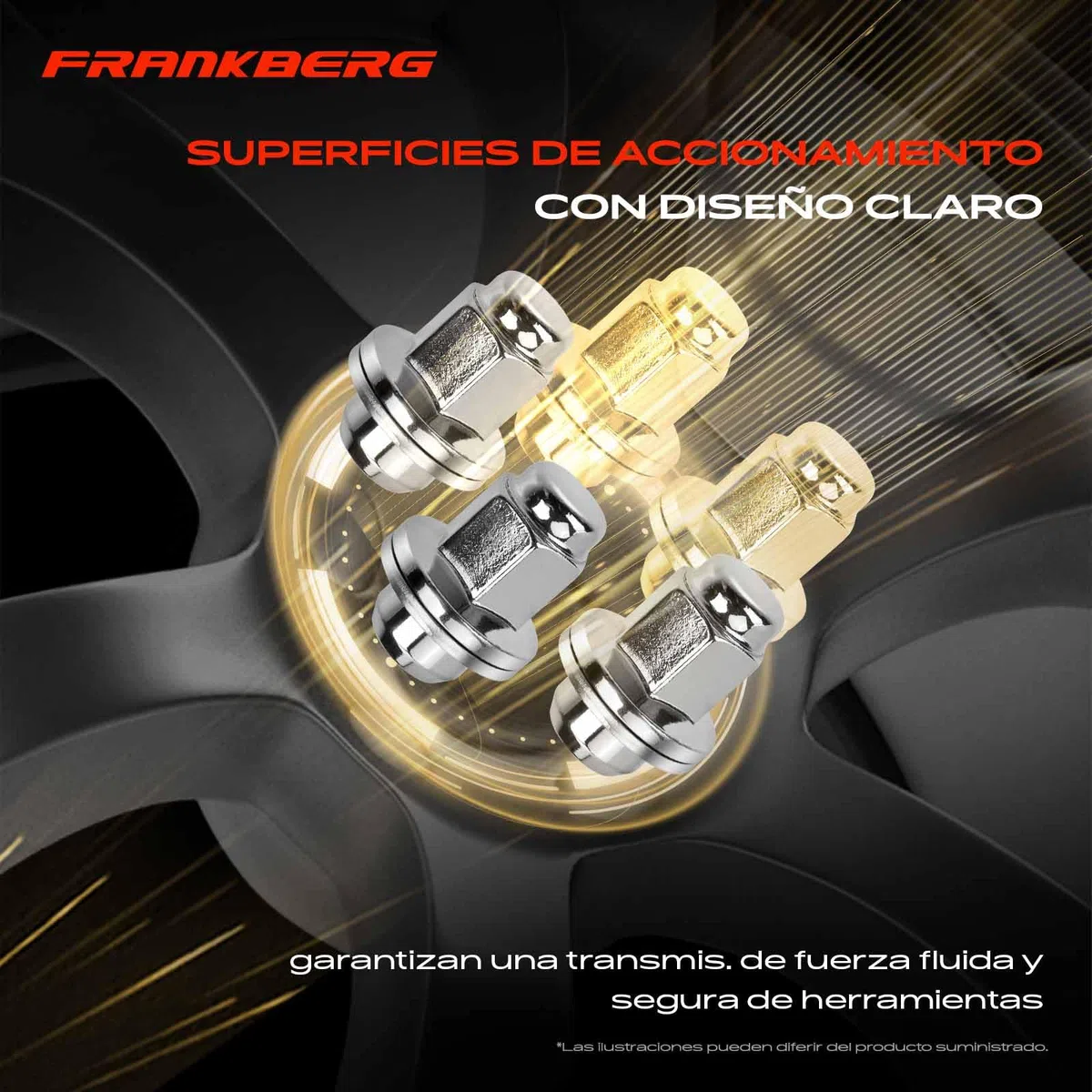 Frankberg 4x Tuerca de rueda Cojinete Compatible con Focus Turnier DNW Focus DAW DBW Fiesta V JD JH Fusion JU KA RB Replace# 91AB1K024AC