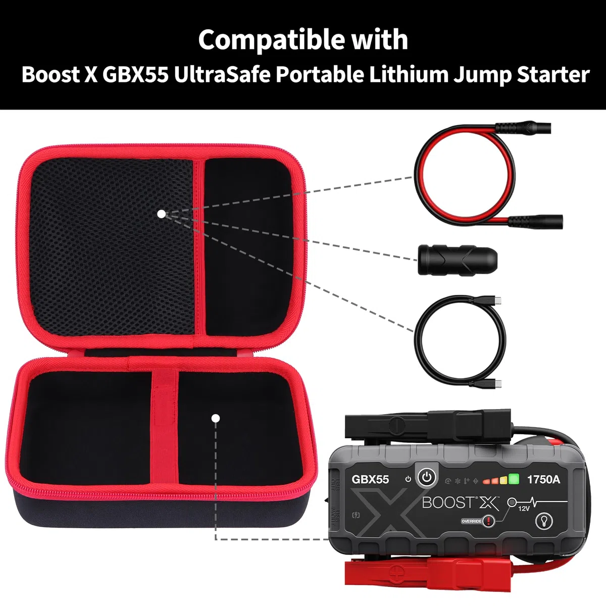 Dura Funda Protectora Compatible con Boost X GBX55 Arrancador de Batería