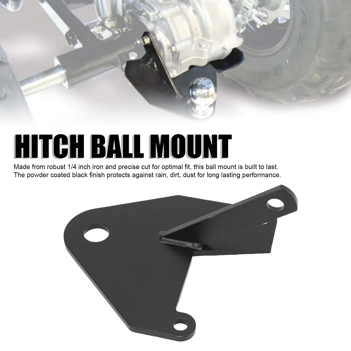 3/4 pulgadas Piezas del receptor de enganche del remolque de motocicleta, enganche del receptor ATV, perno de recubrimiento de polvo negro de montaje de bola de remolque
