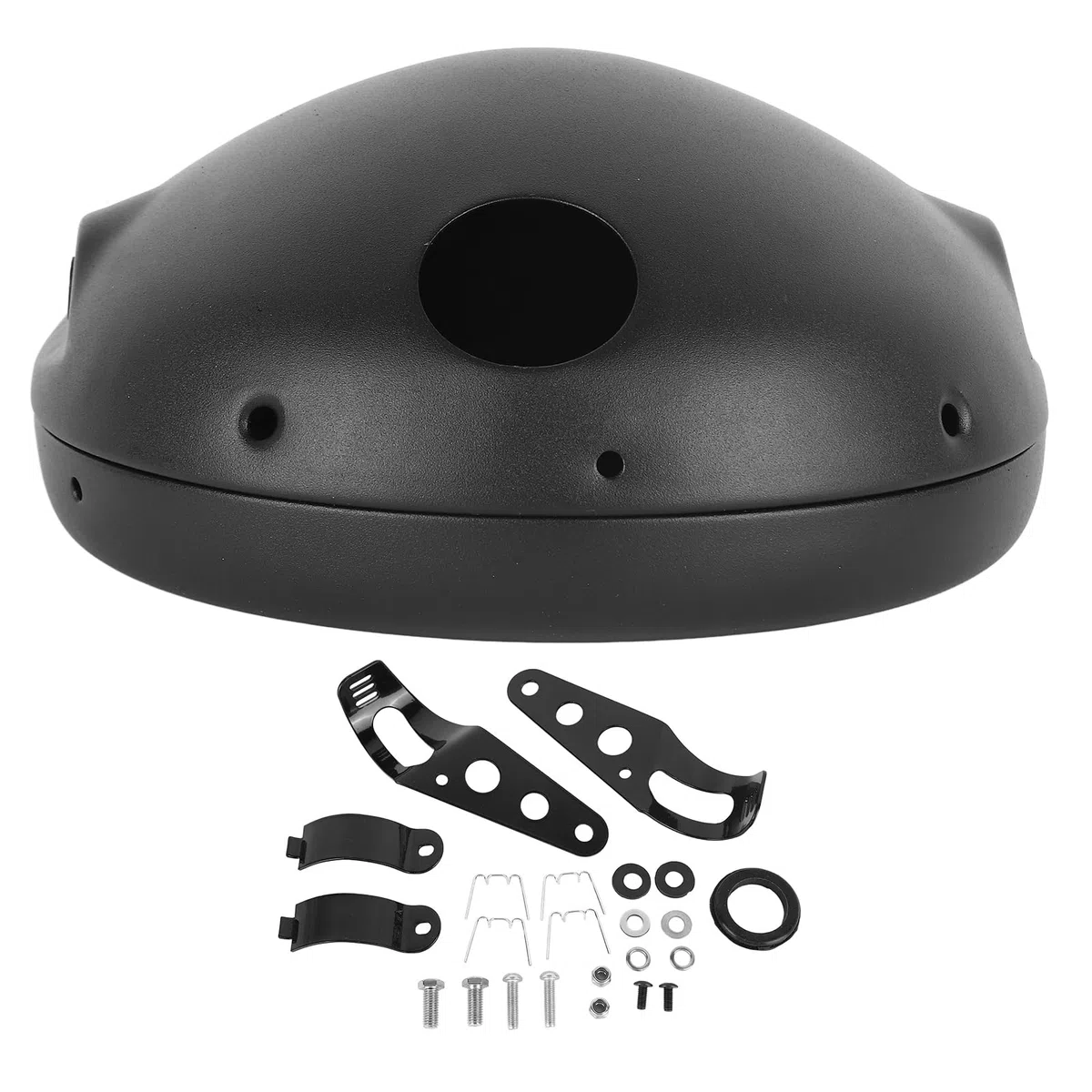 Wisecoco 7 Pulgadas Carcasa de Faro de Motocicleta, Montaje de Carcasa de Faro de Motorcycle, Motorcycle de Retro Modificada LED Shell, Accesorios para Motocicletas, para Faros LED(18x18x7cm)