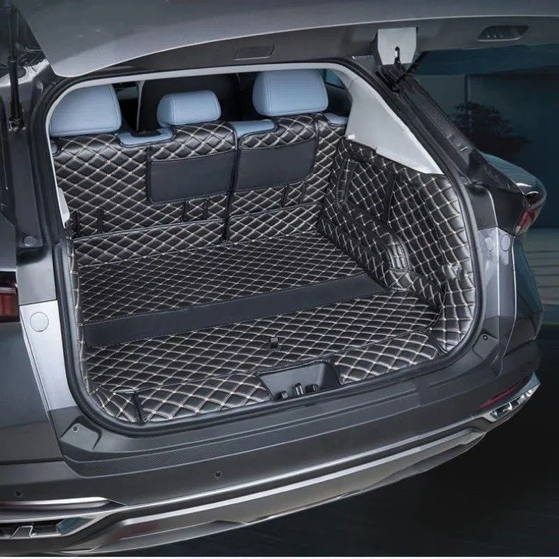 Alfombrilla Maletero Alfombrilla Maletero Coche para Chery para EBRO S700 2025 para PHEV Revestimiento Maletero Suelo Cuero Alfombra Bandeja Protectora Alfombrillas Bandeja(Black Mat)
