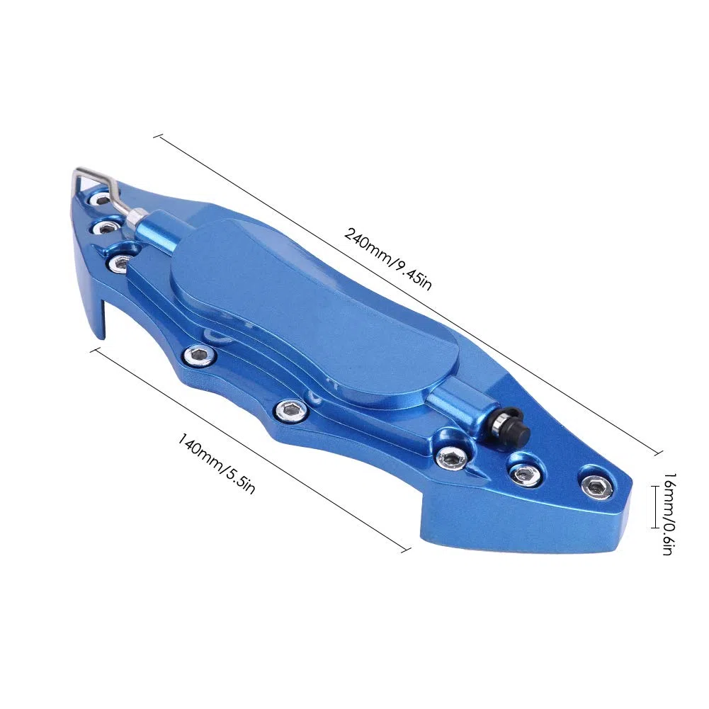 Cubierta de pinza de freno de disco, 2 piezas de aluminio para coche, cubierta protectora de pinza de freno para cubo de rueda de 16 a 17 pulgadas, medio(Azul)