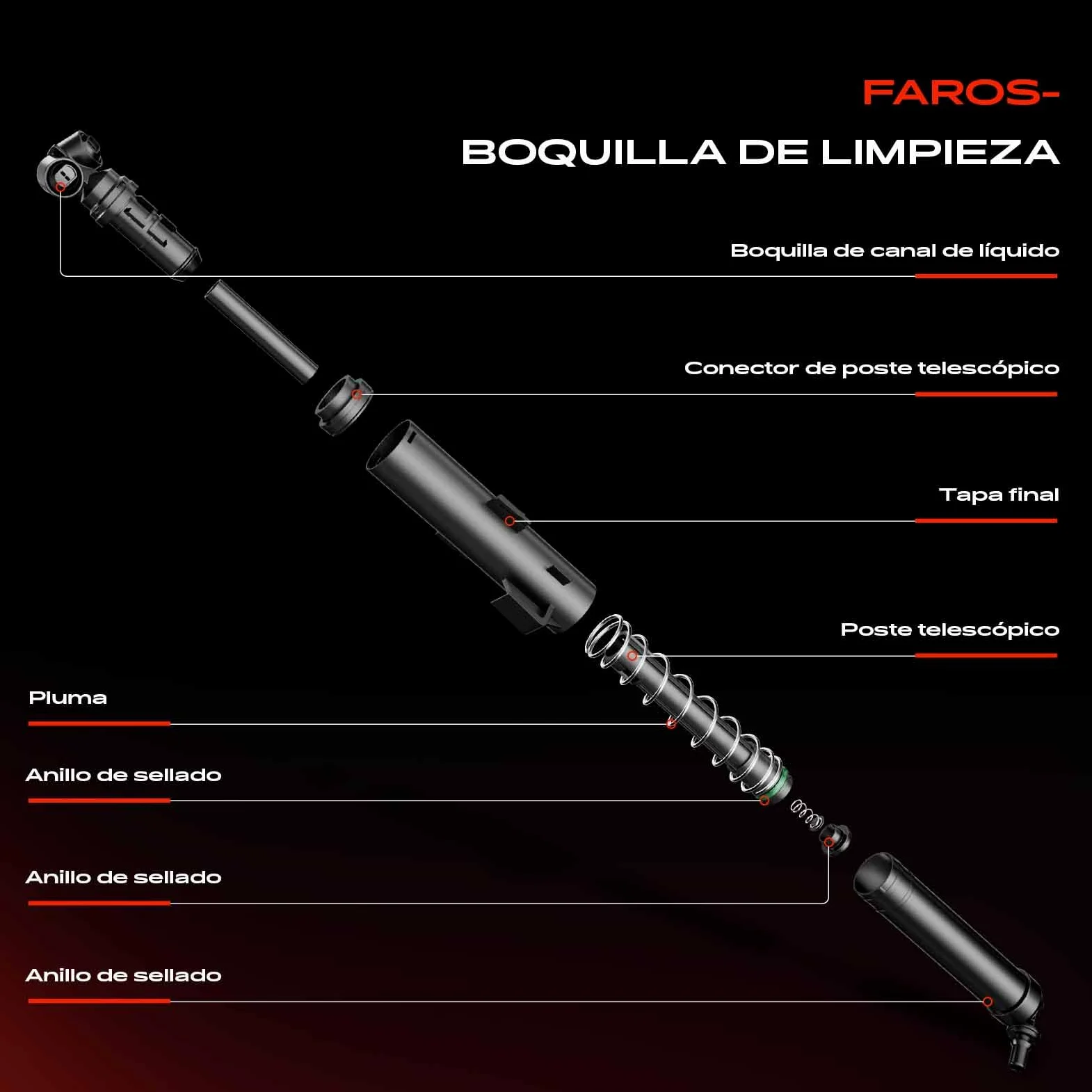 Frankberg Limpieza de faros Boquillas de lavado Delantero derecho Compatible con A4 Avant 8ED A4 8EC Replace# 8E0955102D