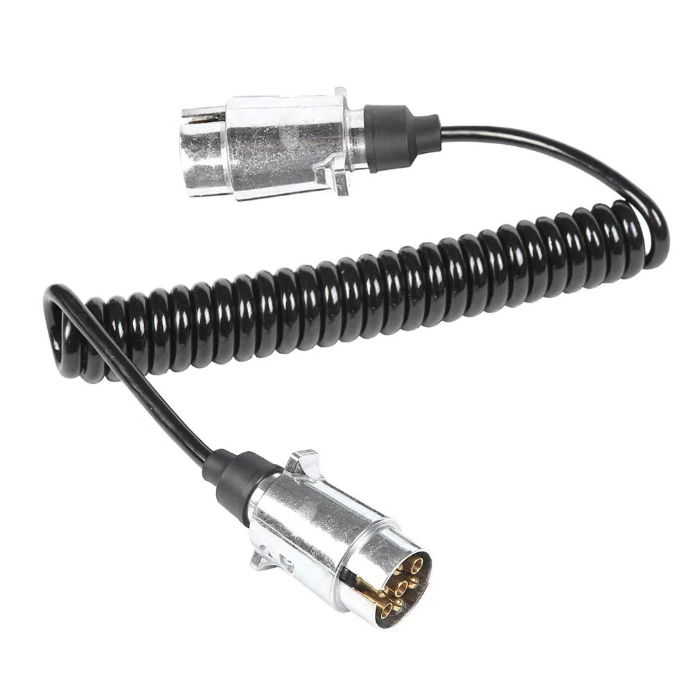 AOHEWEI Cable de Extensión para Remolque 7 Pines Metal 1,8M con Conector Enchufe De Remolque Aleación De Aluminio 12V para Remolque Camión Barco u Caravana
