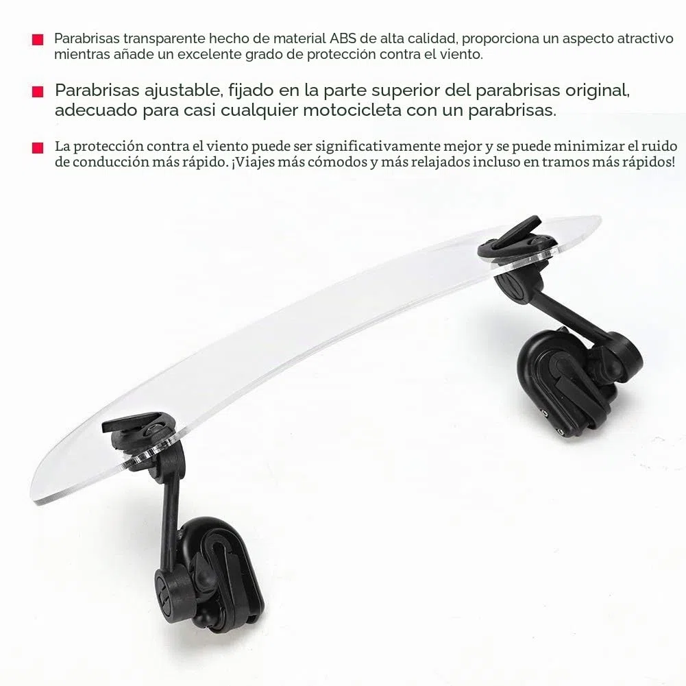 DEWIN Motocicleta Universal Clip Ajustable en el Parabrisas Deflector de Viento Accesorios