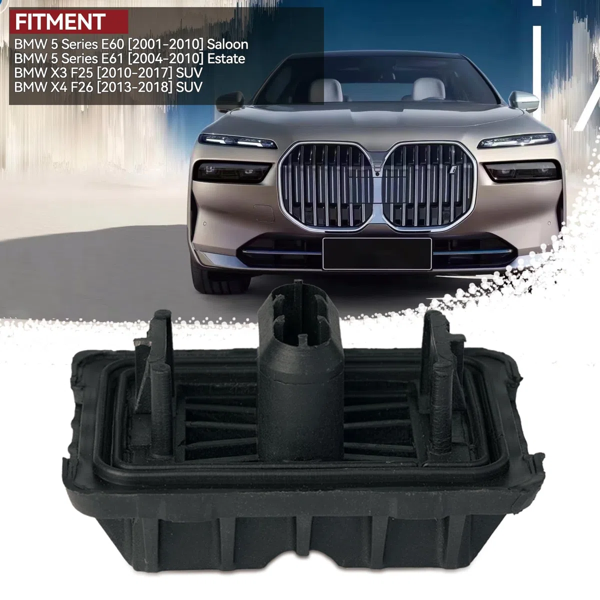 AUTOXBERT Soporte para gato hidráulico, plataforma elevadora delantera y trasera, almohadilla de goma, bloque de goma, adaptador para BMW Serie 5 E60 E61 X3 F25 X4 51717065919 (4 unidades)